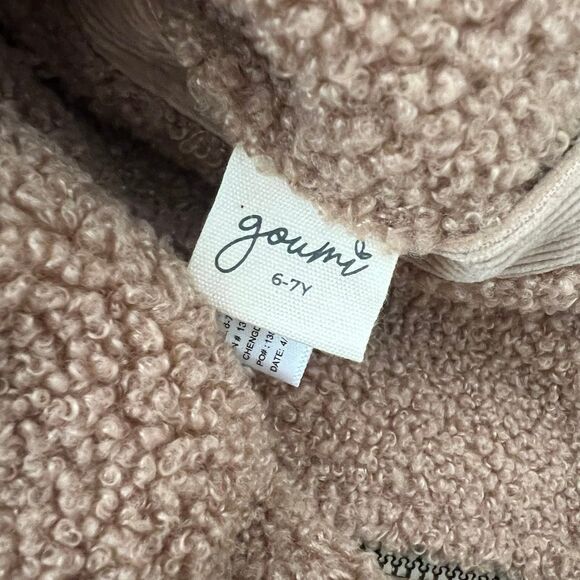 NWT Goumi Kids Champignon Sherpa Corduroy Vest SZ 6-7Y Youth S Reversible Pocket - Picture 4 of 4
